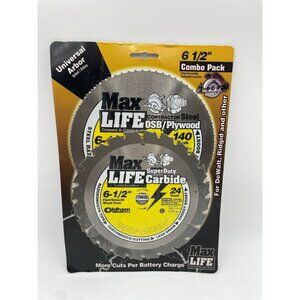 TWO 6 1/2"  CIRCULAR SAW BLADES 140 TOOTH PLYWOOD & 24 TOOTH CARBIDE OLDHAM NEW